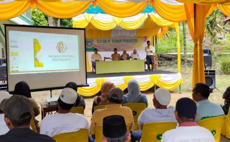 Ratusan Warga Manambin Hadir di Kegiatan Sosialisasi Wasbang H. Aswin Parinduri